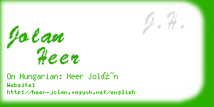 jolan heer business card